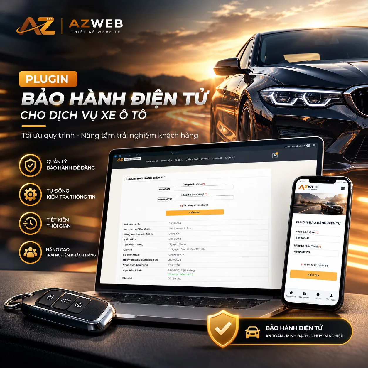 Plugin bảo hành điện tử cho dịch vụ ô tô